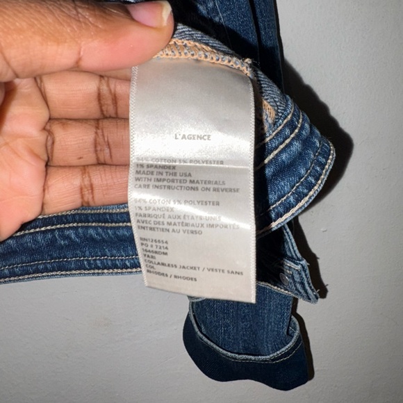 L'AGENCE Dark Blue Jean Jacket - Picture 6 of 6